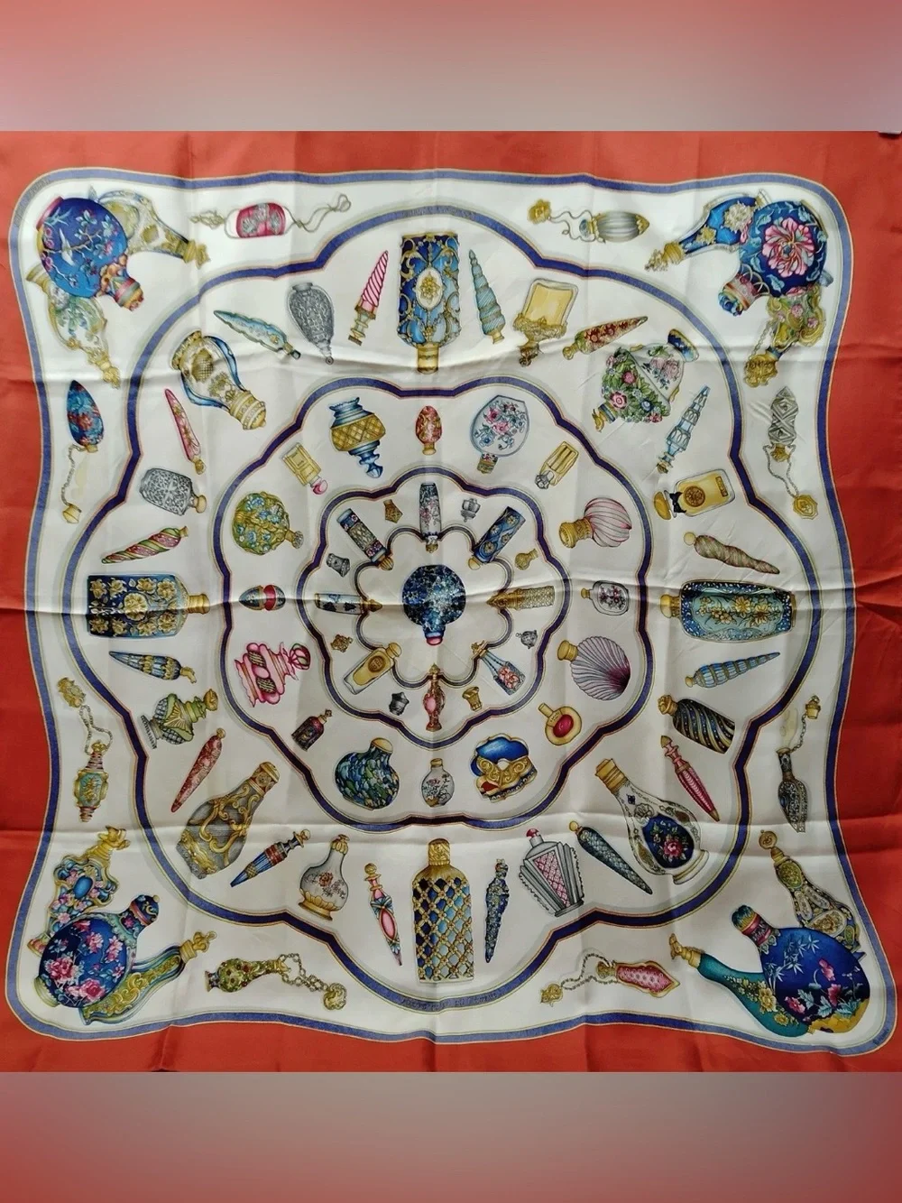 🌈 Hermes Red Qu’Importe Le Flacon Carre 90 Silk Scarf